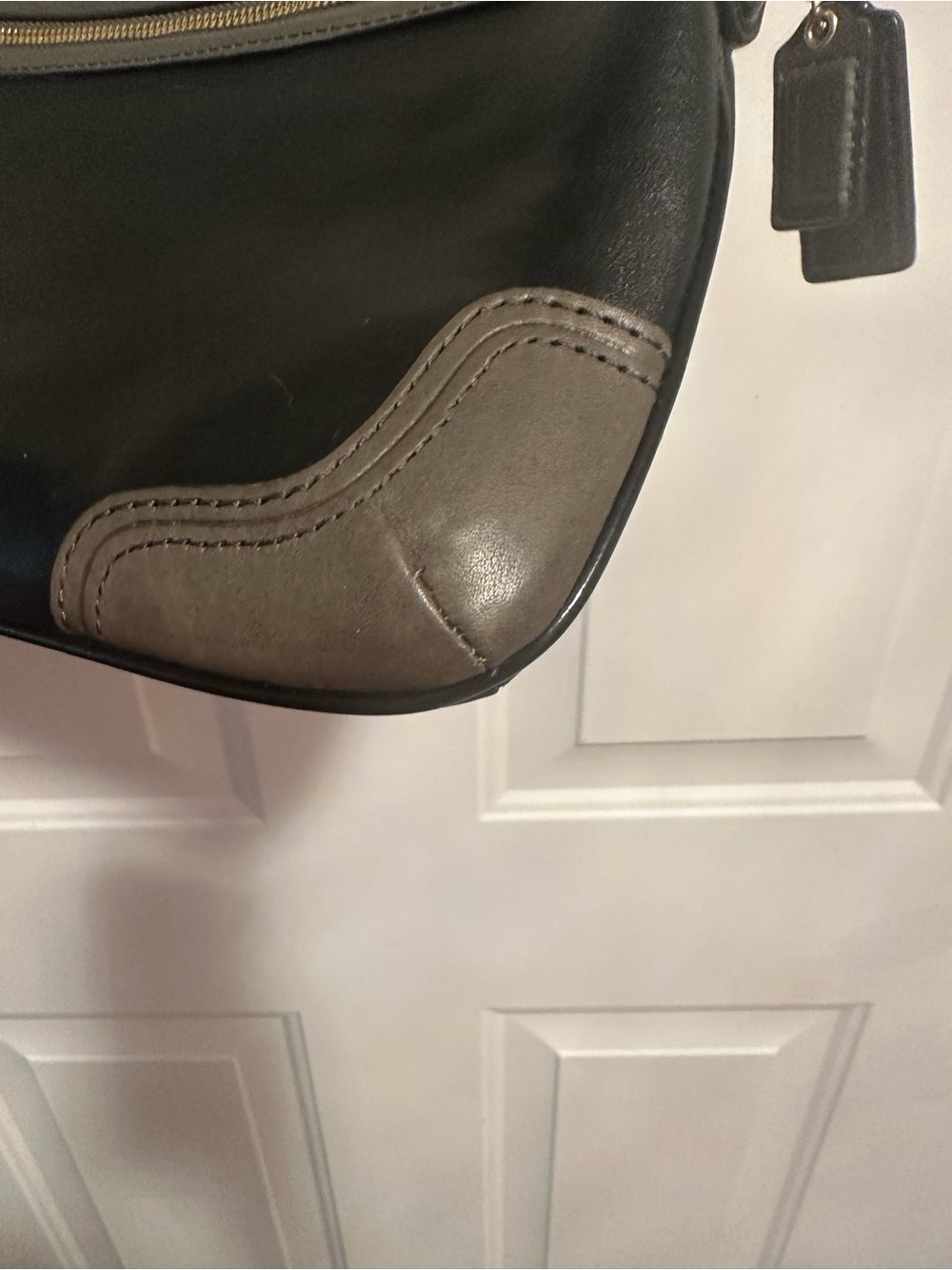 Coach Black Patent and Smooth Leather Tag Keychain - Picture 8 of 8